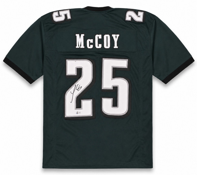 Philadelphia Eagles LeSean McCoy Autographed Green Jersey Beckett BAS Witness Stock #263338