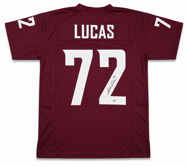 Seattle Seahawks Abe Lucas Autographed Crimson Jersey MCS Holo Stock #263327