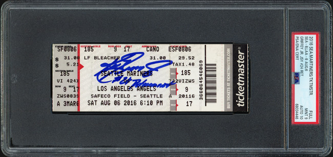 Ken Griffey Jr. Autographed 8/6/2016 #24 Retirement Jersey Ticket Seattle Mariners PSA 9 Auto Grade Gem Mint 10 "#24 Retirement" PSA/DNA #68034446