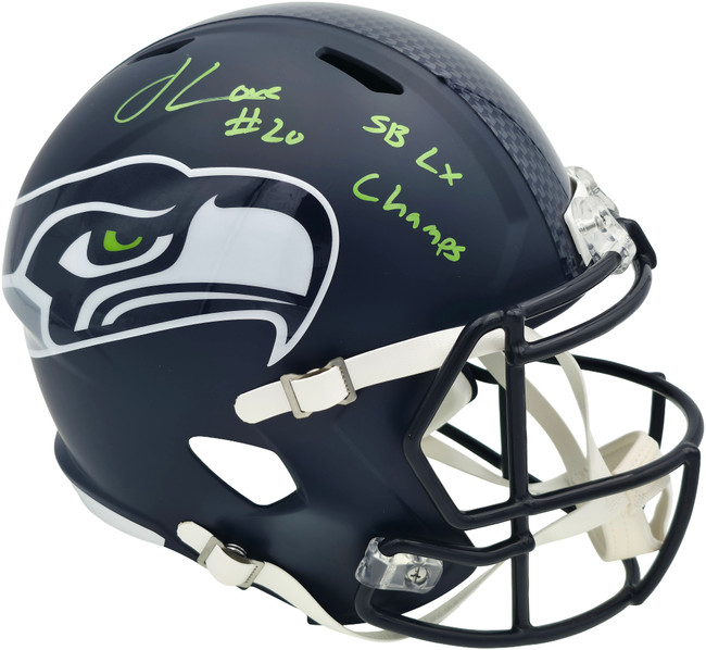 Julian Love Autographed Seattle Seahawks Blue Full Size Speed Replica Helmet "SB LX Champs" MCS Holo Stock #265574