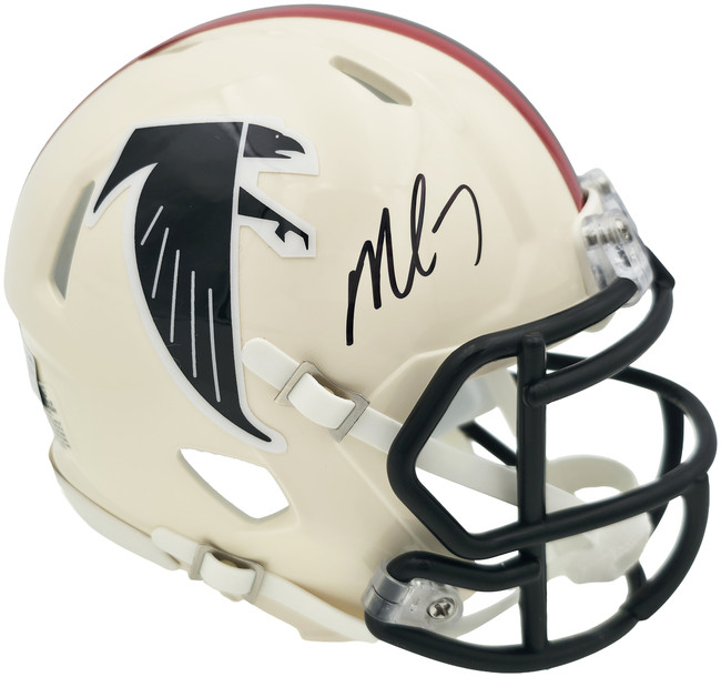 Michael Vick Autographed Atlanta Falcons Cream Retro Speed Mini Helmet Beckett BAS Witness Stock #265887