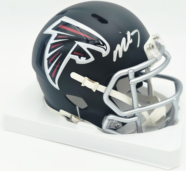 Bijan Robinson Autographed Atlanta Falcons Matte Black Speed Mini Helmet Beckett BAS Witness #4W780629