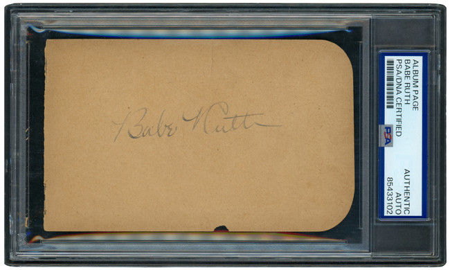 Babe Ruth Autographed 3x5 Album Page New York Yankees PSA/DNA #85433102