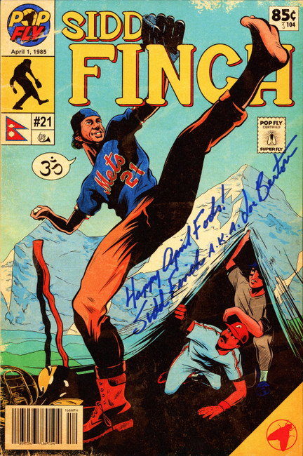 Joe Berton "Sidd Finch" Autographed Pop Fly Pop Shop Print New York Mets "Happy April Fools! Sidd Finch A.K.A Joe Berton" Signed by Artist #408/417 SKU #266188