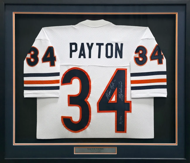 Chicago Bears Walter Payton Autographed Framed White Jersey "Sweetness & 16,726" PSA/DNA #U05882
