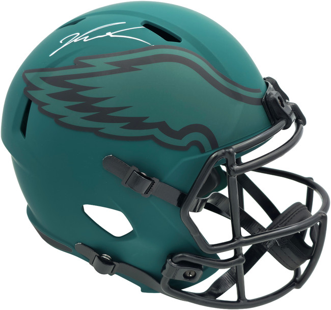 Jalen Carter Autographed Philadelphia Eagles Rave Green Full Size Speed Replica Helmet JSA Witness Stock #266078