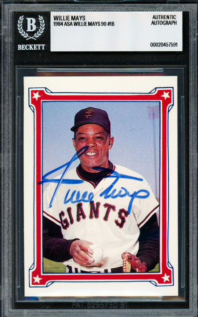 Willie Mays Autographed 1984 ASA Renata Galasso Card San Francisco Giants Beckett BAS #20457591
