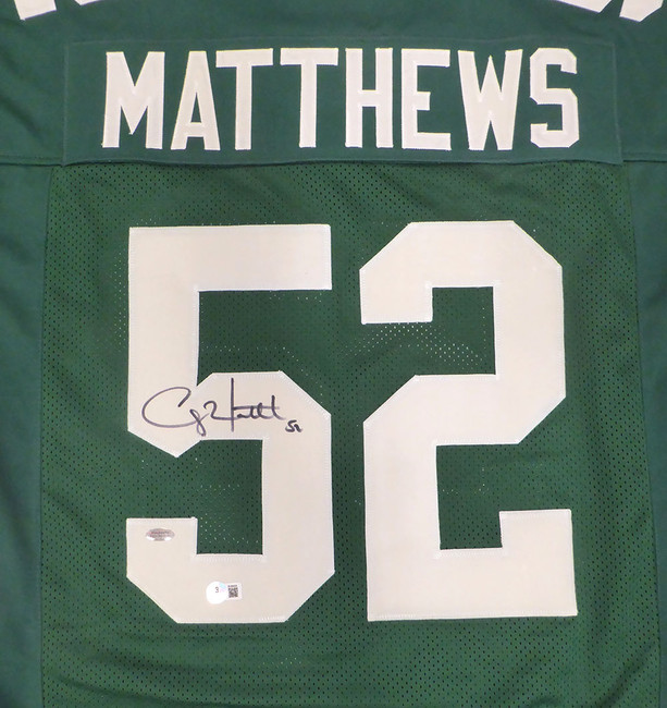 Green Bay Packers Clay Matthews Autographed Green Custom Jersey Beckett BAS QR #BU86929