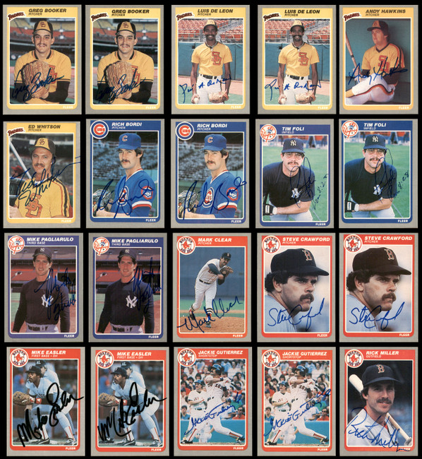 80 Count Lot of Autographed 1985 Fleer Baseball Cards SKU #266511
