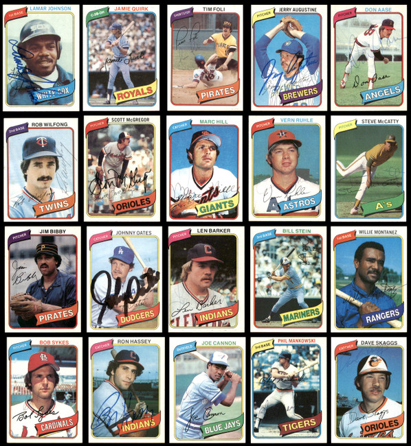 112 Count Lot of Autographed 1980 Topps Baseball Cards (All Different) SKU #266502