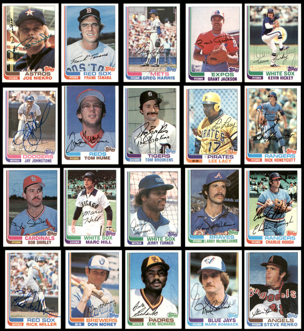 150 Count Lot of Autographed 1982 Topps Baseball Cards (All Different) SKU #266541