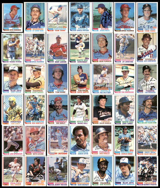 327 Count Lot of Autographed 1982 Topps Baseball Cards (All Different) SKU #266542