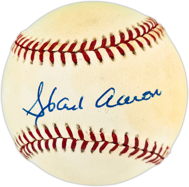 Hank Aaron Autographed Official NL Baseball Atlanta Braves Beckett BAS #AG020294
