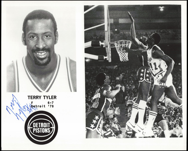 Terry Tyler Autographed 1978 Team Issued 8x10 Photo Detroit Pistons SKU #266936