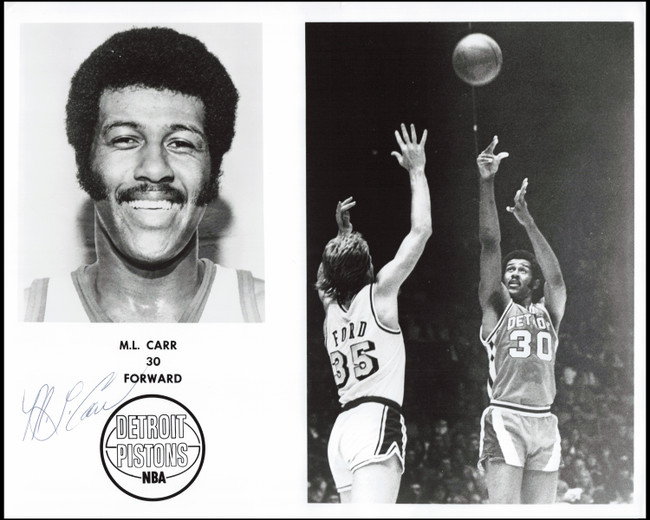 M.L. Carr Autographed Team Issued 8x10 Photo Detroit Pistons SKU #266955