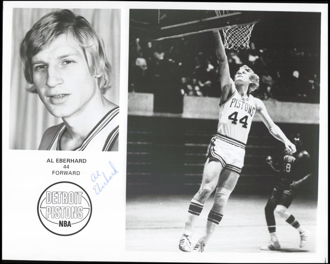 Al Eberhard Autographed Team Issued 8x10 Photo Detroit Pistons SKU #266950