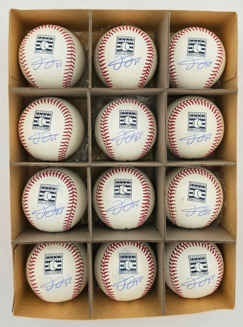 Frank Thomas Autographed Official Hall of Fame HOF Logo MLB Baseball 12 Count Lot Chicago White Sox (Imperfections) Beckett BAS QR Stock #266298