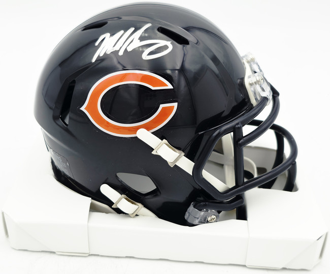 Mike Singletary Autographed Chicago Bears Blue Speed Mini Helmet (Smudged) Beckett BAS Witness #4W454914