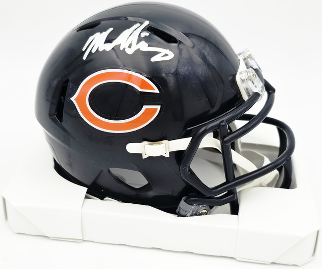 Mike Singletary Autographed Chicago Bears Blue Speed Mini Helmet (Smudged) Beckett BAS Witness #4W454917