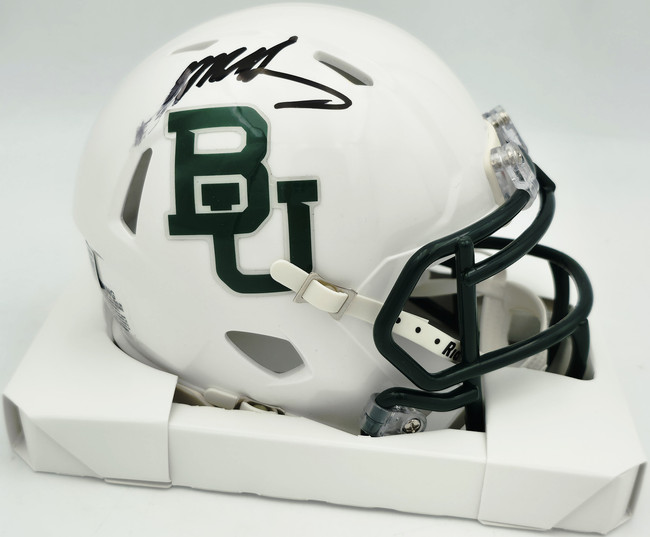 Mike Singletary Autographed Baylor Bears White Speed Mini Helmet (Smudged) Beckett BAS Witness #4W454736