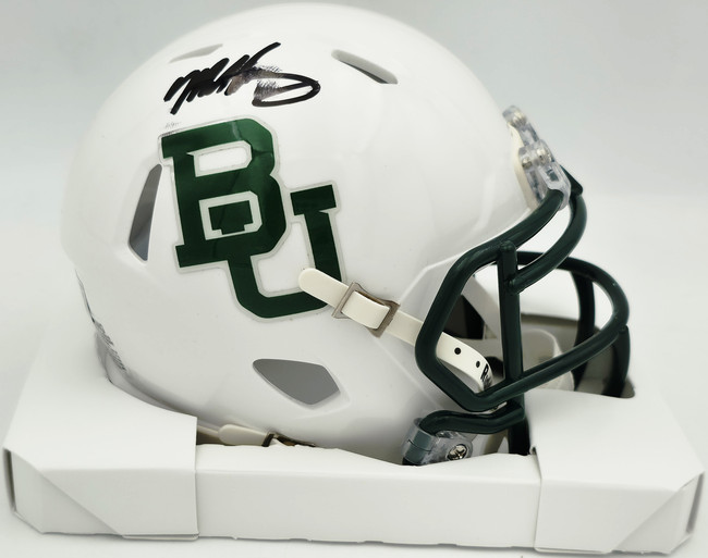 Mike Singletary Autographed Baylor Bears White Speed Mini Helmet (Smudged) Beckett BAS Witness #4W454730