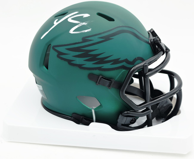 LeSean McCoy Autographed Philadelphia Eagles Rave Green Speed Mini Helmet Beckett BAS Witness #2W102574