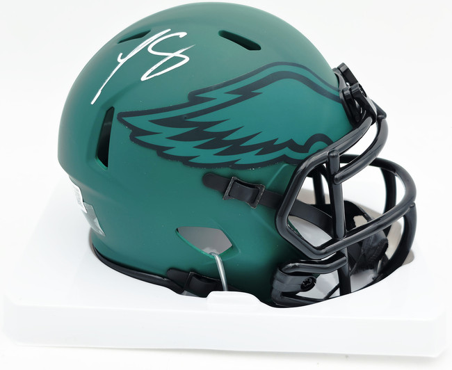 LeSean McCoy Autographed Philadelphia Eagles Rave Green Speed Mini Helmet Beckett BAS Witness #2W102659