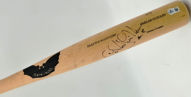 Carlos Guillen Autographed Game Issued Sam SG1 Baseball Bat Seattle Mariners Beckett BAS QR #BX67610