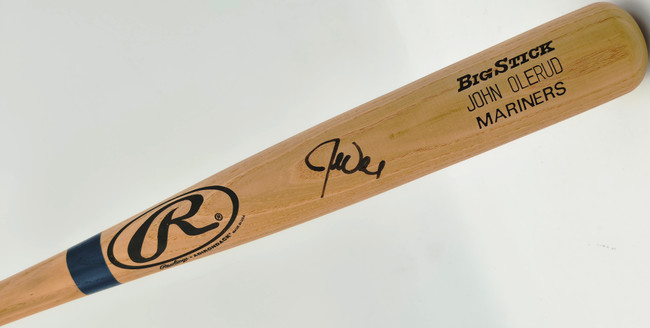 John Olerud Autographed Game Issued Rawlings Baseball Bat Seattle Mariners Beckett BAS QR #BX67604