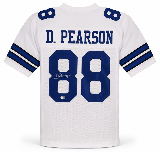 Dallas Cowboys Drew Pearson Autographed White Jersey Beckett BAS Witness Stock #267049