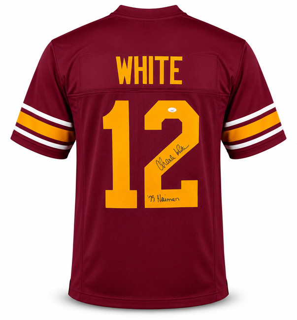 USC Trojans Charles White Autographed Cardinal Red Jersey "79 Heisman" JSA Stock #267050