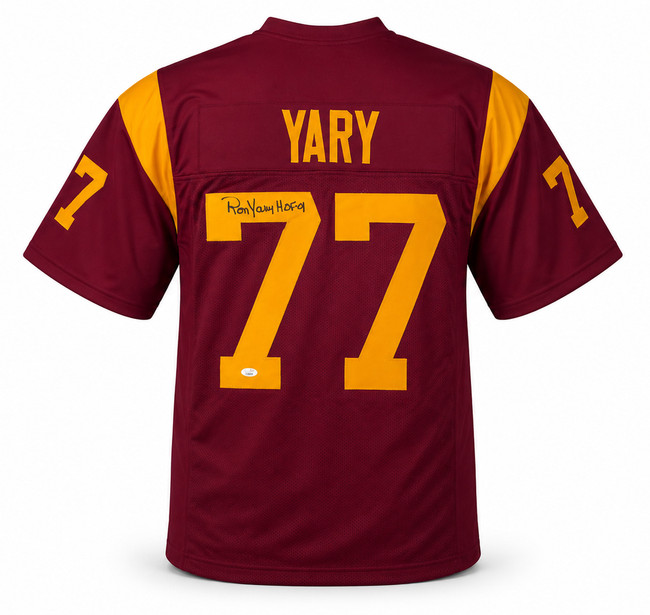 USC Trojans Ron Yary Autographed Cardinal Red Jersey "HOF 01" JSA Stock #267062