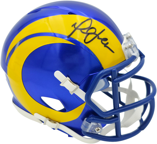 Marshall Faulk Autographed St. Louis Rams Blue Speed Mini Helmet JSA Witness Stock #267311