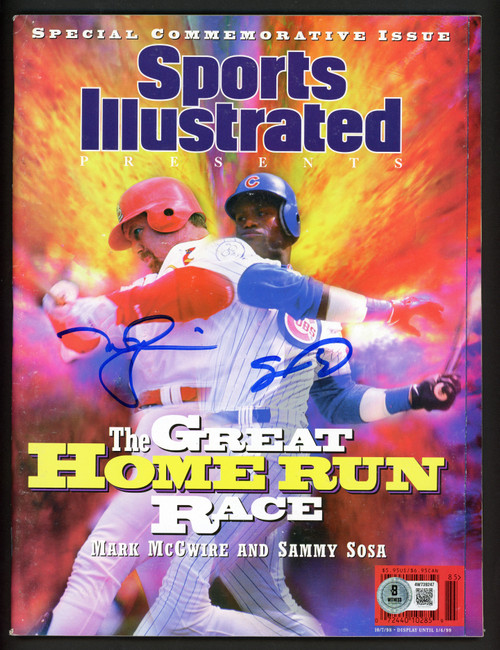 Sammy Sosa & Mark McGwire Autographed Sports Illustrated Magazine 'The Greatest Home Run Race' Chicago Cubs, St. Louis Cardinals Beckett BAS Witness Stock #267407