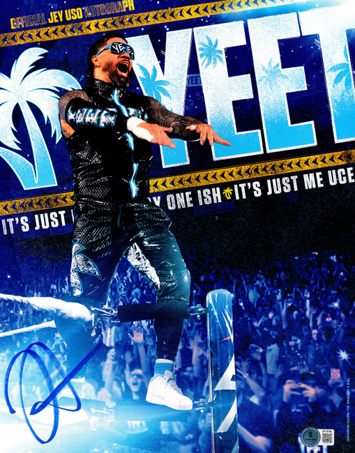 Jey Uso Autographed 11x14 Photo WWE Yeet Beckett BAS QR Stock #267595