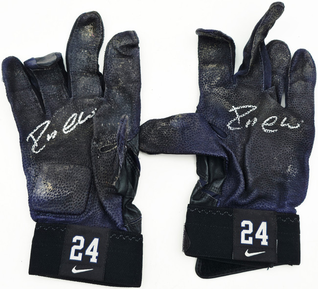 Robinson Cano Autographed Blue & Black Nike Diamond Elite Game Used Batting Gloves New York Yankees PSA/DNA (Dual Signed) Stock #267645