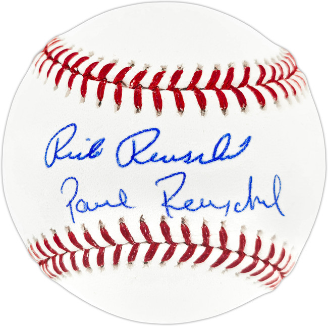 Rick & Paul Reuschel Autographed Official MLB Baseball Chicago Cubs Beckett BAS Witness Stock #267872