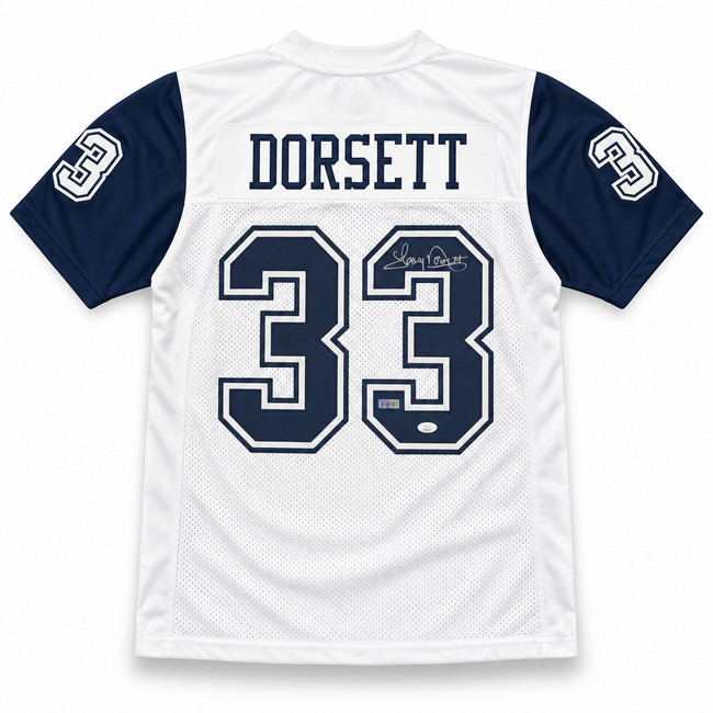 Dallas Cowboys Tony Dorsett Autographed White Jersey JSA Witness Stock #267914