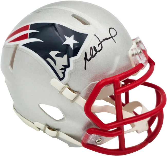Mike Vrabel Autographed New England Patriots Silver Speed Mini Helmet JSA Witness Stock #267910