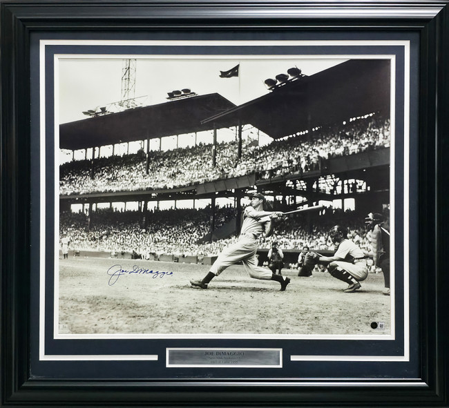 Joe DiMaggio Autographed Framed 20x24 Photo New York Yankees Beckett BAS QR Stock #267820