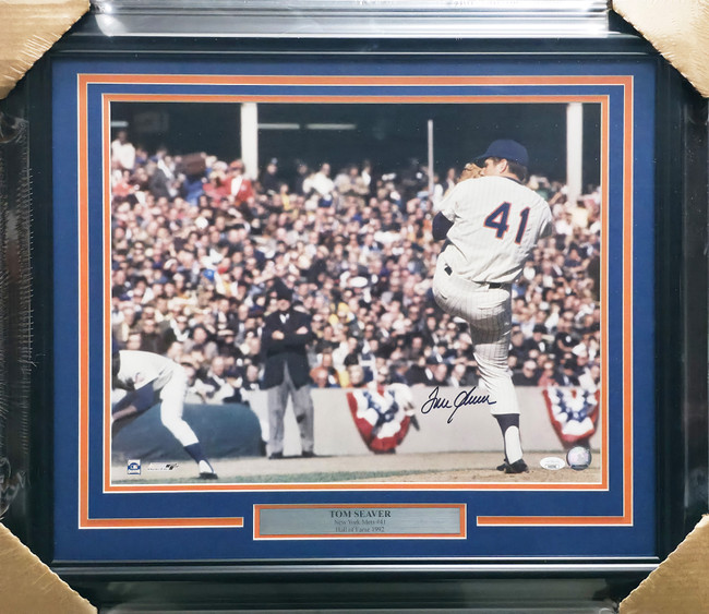 Tom Seaver Autographed Framed 16x20 Photo New York Mets JSA #LL19556