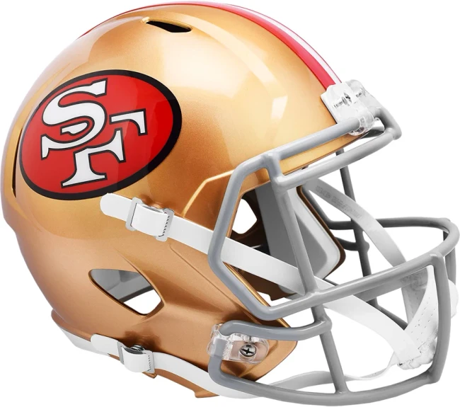 Unsigned San Francisco 49ers Gold 1964-95 Throwback Speed Replica Full Size Helmet Stock #268303