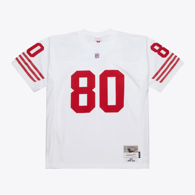 Unsigned Jerry Rice San Francisco 49ers White Mitchell & Ness NFL Legacy Throwback Jersey Size L Stock #268307