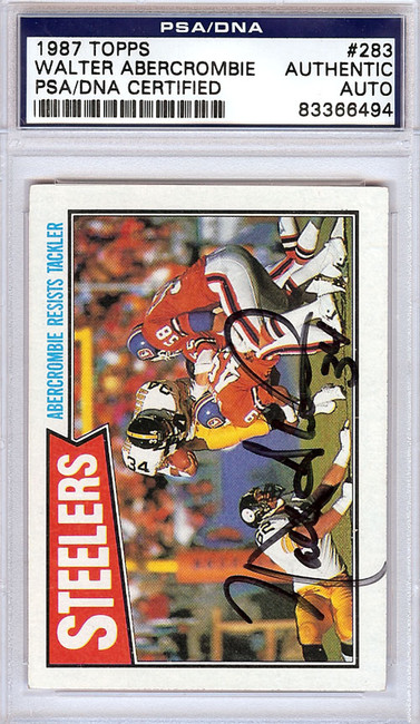 Walter Abercrombie Autographed 1987 Topps Card #283 Pittsburgh Steelers PSA/DNA #83366494