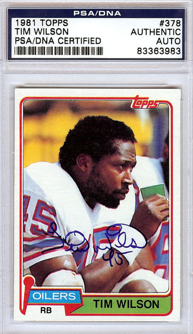 Tim Wilson Autographed 1981 Topps Card #378 Houston Oilers PSA/DNA #83363983