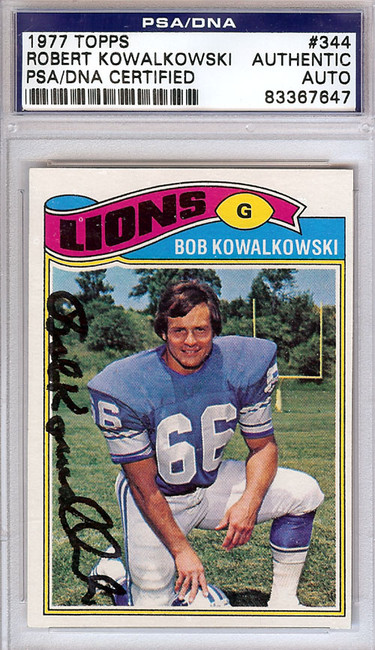 Robert Kowalkowski Autographed 1977 Topps Card #344 Detroit Lions PSA/DNA #83367647