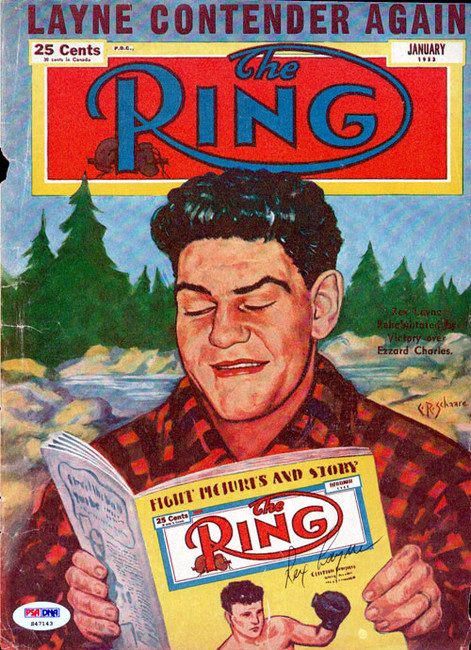 Rex Layne Autographed The Ring Magazine Cover PSA/DNA #S47143