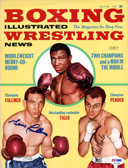 Gene Fullmer & Paul Pender Autographed Boxing Illustrated Magazine Cover PSA/DNA #S47265