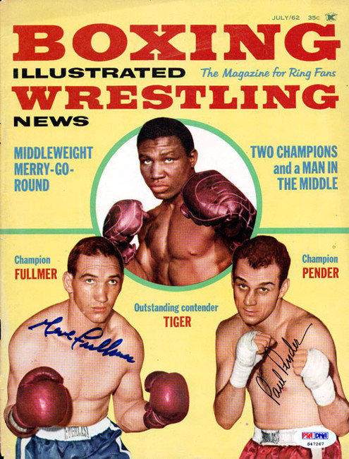 Gene Fullmer & Paul Pender Autographed Boxing Illustrated Magazine Cover PSA/DNA #S47267