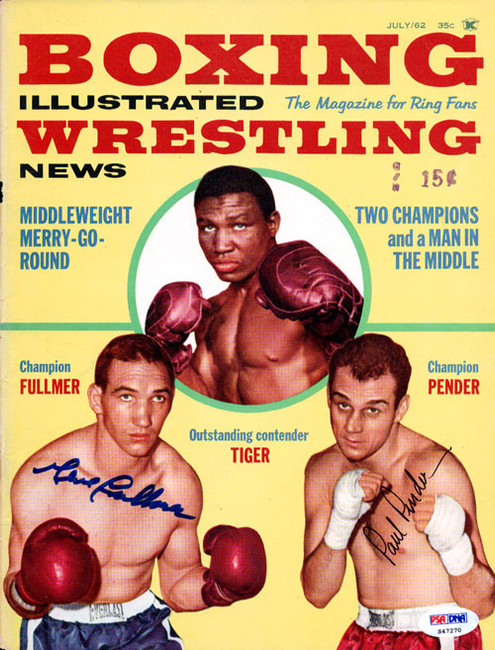 Gene Fullmer & Paul Pender Autographed Boxing Illustrated Magazine Cover PSA/DNA #S47270